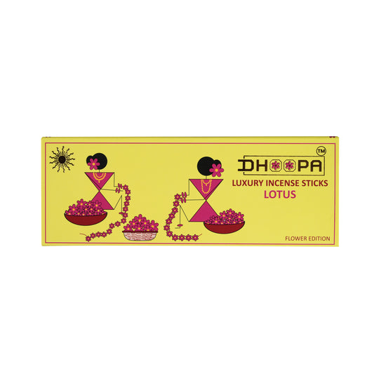 DHOOPA By ORBAN |Luxury Flower Edition Long Incense Sticks | Perfect for Festivals & Daily Pooja | Natura Lotus Fragrance | With bookmark and Stand