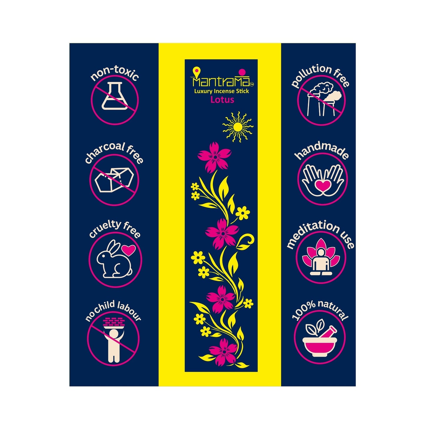 MAAY MANTRAMA By ORBAN – Royal Luxury Incense Stick | Perfect for Pooja, Meditation & Peaceful Vibes |Lotus Fragrance | With Incense Stand & BookMark