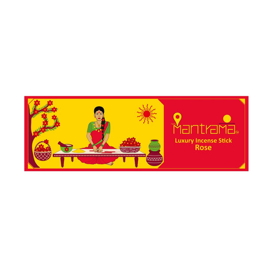 MAAY MANTRAMA By ORBAN |Luxury Incense Stick|Perfect for Puja, Temple, Spiritual & Relaxation |Rose Fragrance |With Free Incense Sticks Stand