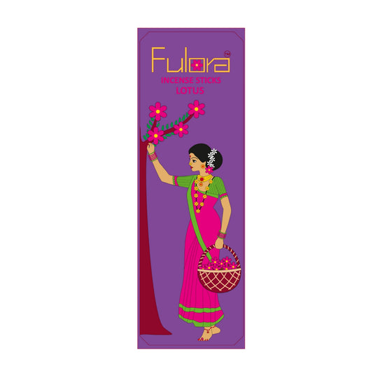 FULORA By ORBAN| Luxury Incense Stick | Natural Eco-Friendly | Devotional & Calming Aroma for Daily Use | Lotus Fragrance |With Free Incense Sticks Stand