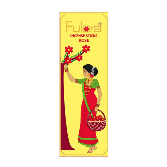 FULORA By ORBAN |Luxury Incense Stick| Devotional & Calming Aroma for Daily Use|Rose Fragrance |With Free Incense Sticks Stand