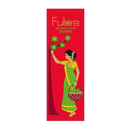 FULORA By ORBAN| Luxury Incense Stick | Perfect for Puja, Temple, Spiritual & Relaxation | Jasmine Fragrance |With Free Incense Sticks Stand