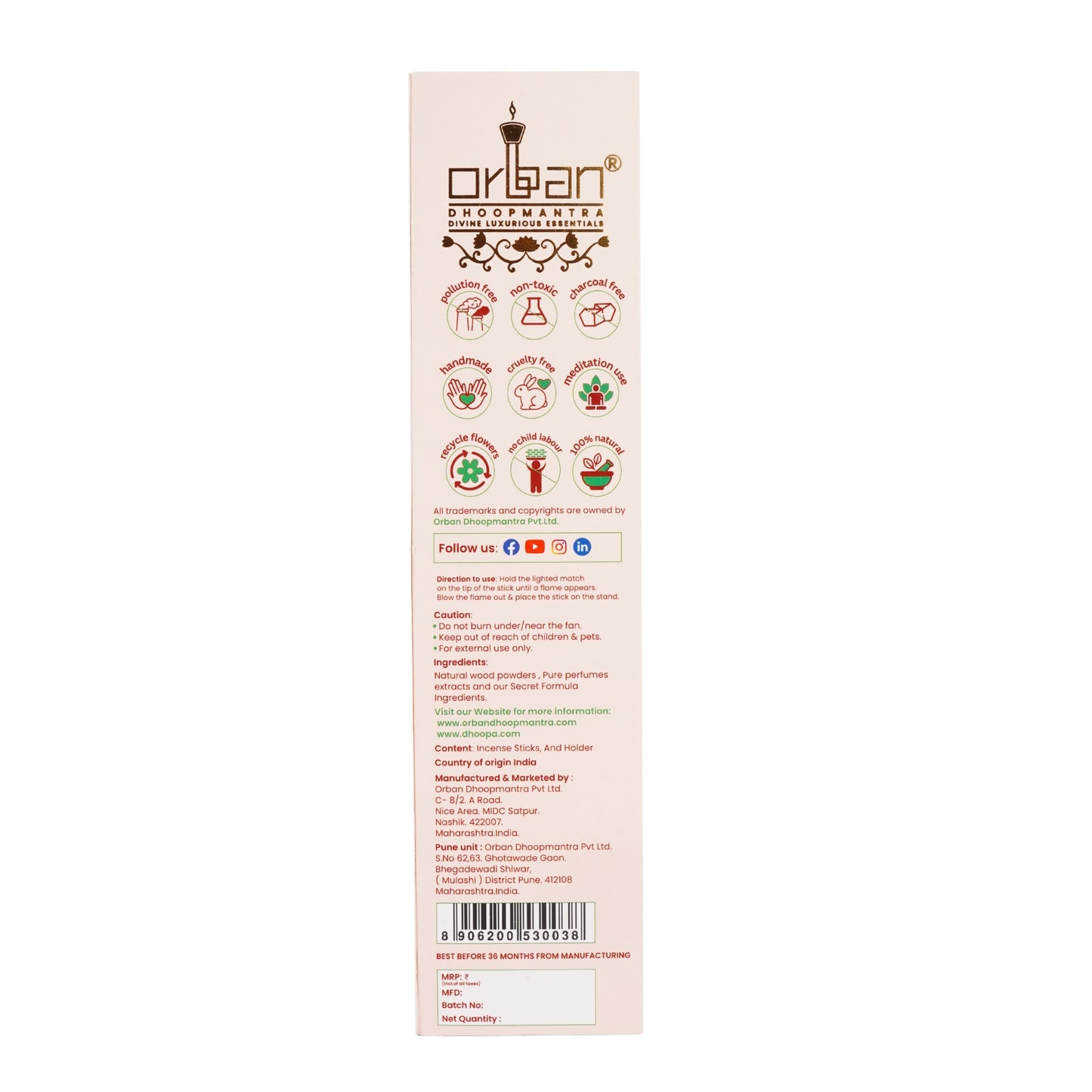 DHOOPA by ORBAN - Warli Luxury Incense Sticks | Long-Lasting Fragrance for Puja and Relaxation | Mogra Incense Sticks, with Bookmark and Premium Incense Stand, 35 Sticks.