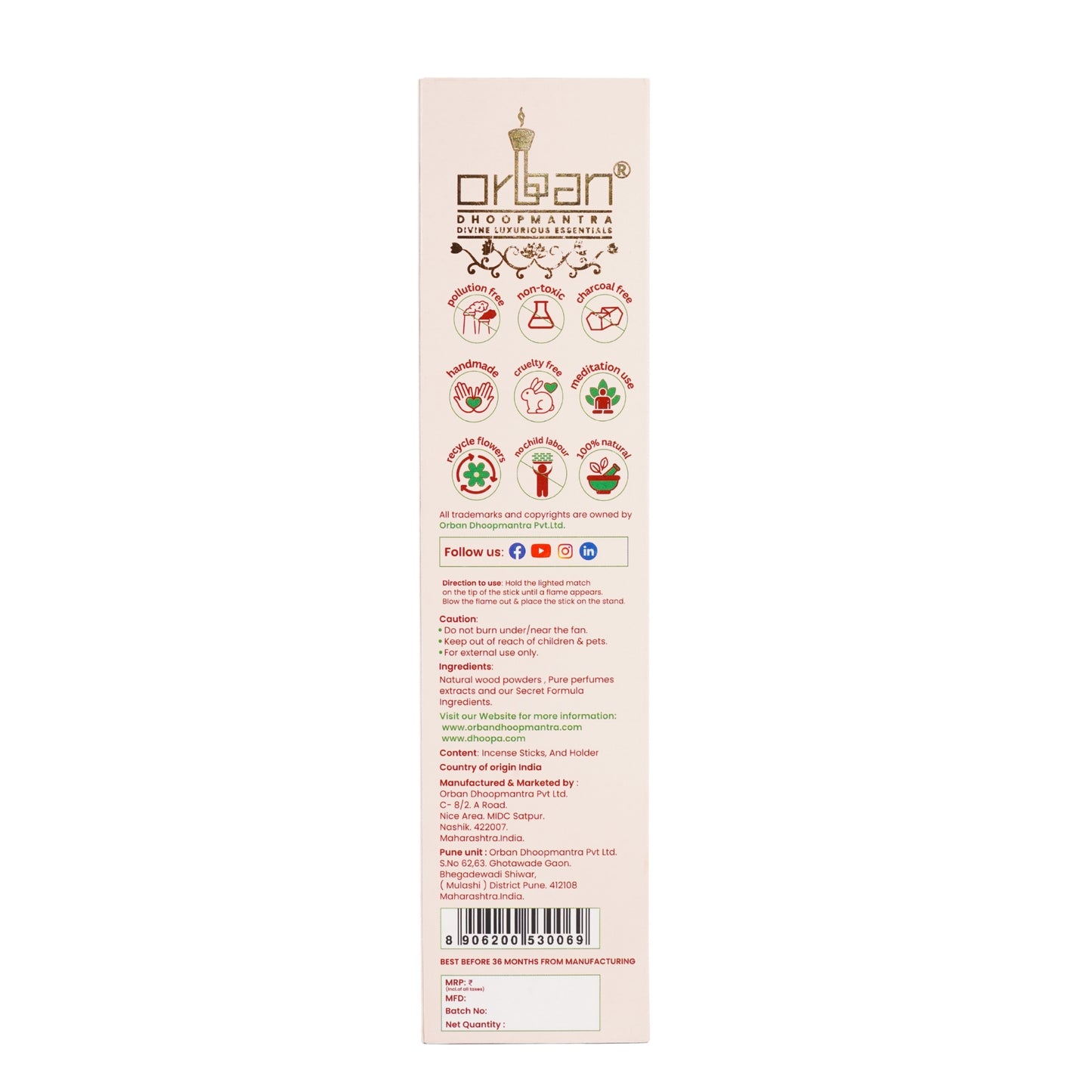 DHOOPA by ORBAN - Warli Luxury Incense Sticks | Purifies Air & Aura Naturally | Kewda Fragrance | with Bookmark and Premium Sticks Stand