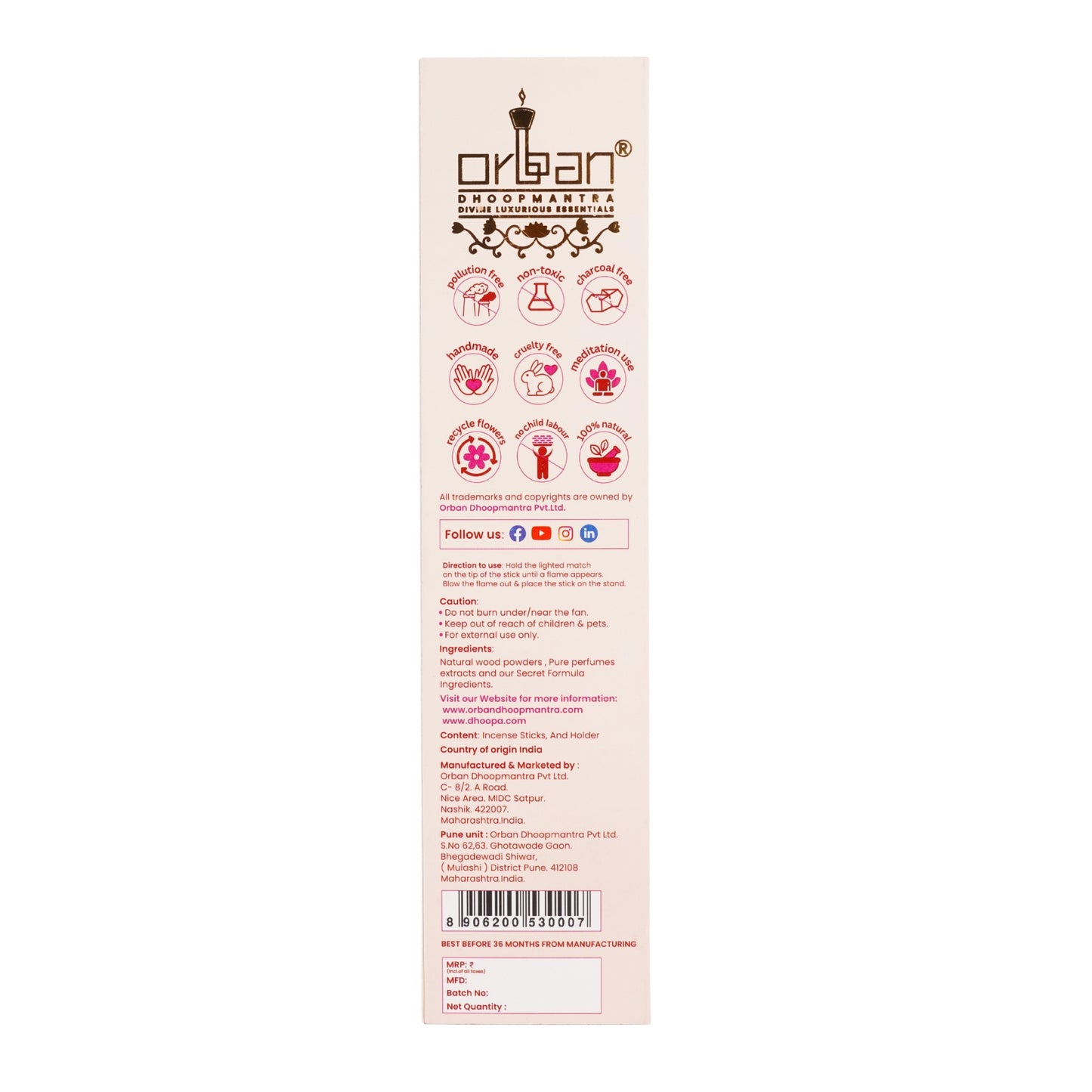 DHOOPA by ORBAN - Warli Luxury Incense Sticks | for Puja & Relaxation | Natural Lotus Fragrance | with Bookmark and Premium Incense Stand