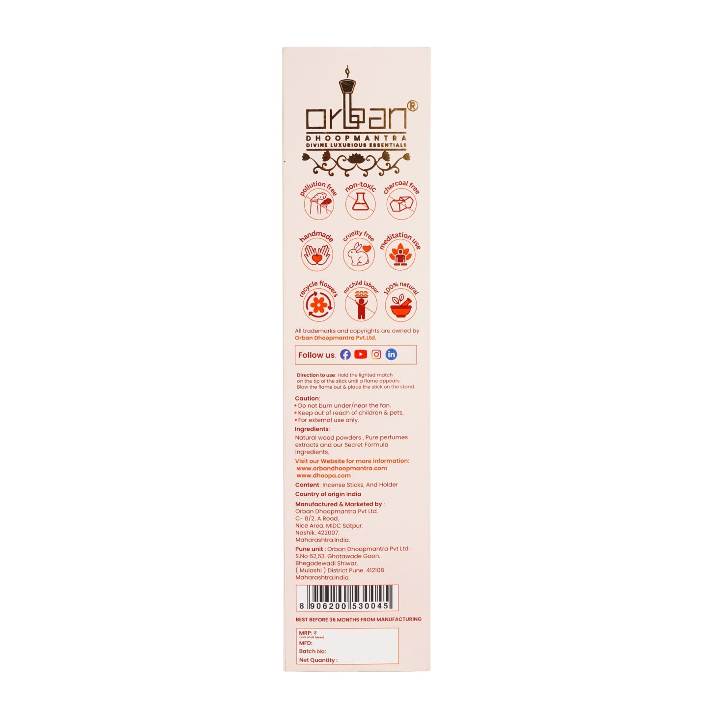 DHOOPA by ORBAN - Warli Luxury Incense Sticks | Positive Energy for puja,Yoga & Meditation | with Bookmark and Premium Stand | Parijaat Fragrance