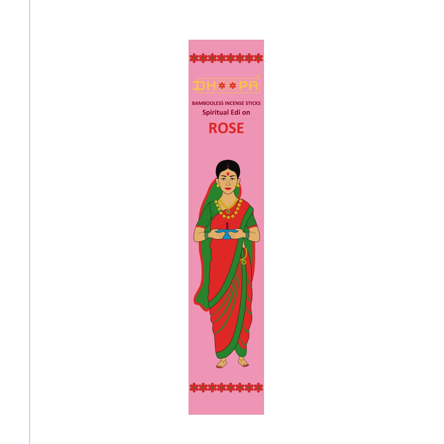 DHOOPA By ORBAN - Classic Bambooless Incense Sticks | Long-lasting Herbal incense Sticks For Pooja | ROSE Fragrance | With Incense Sticks Stand