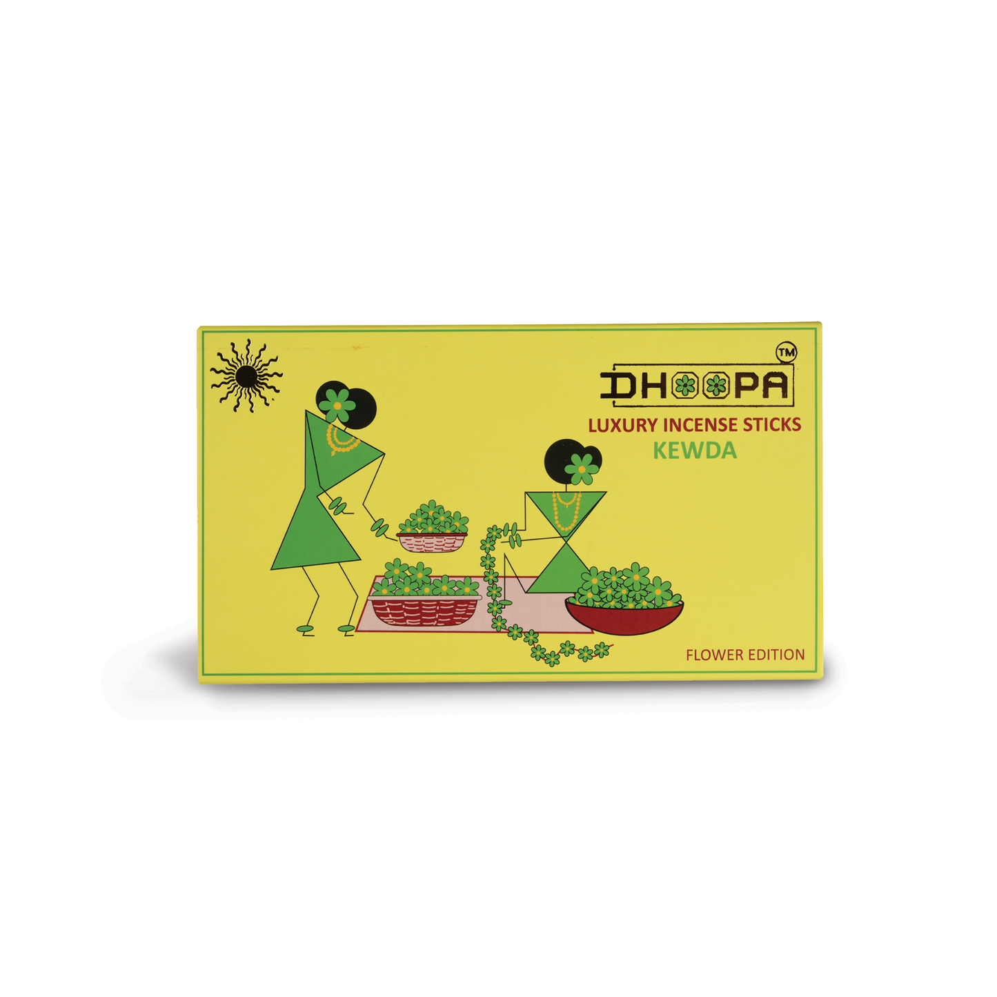 DHOOPA By ORBAN | Luxury Big Flower Edition Incense Sticks | Herbal Aroma for a Peaceful Atmosphere | Kewda Fragrance | With bookmark and Stand