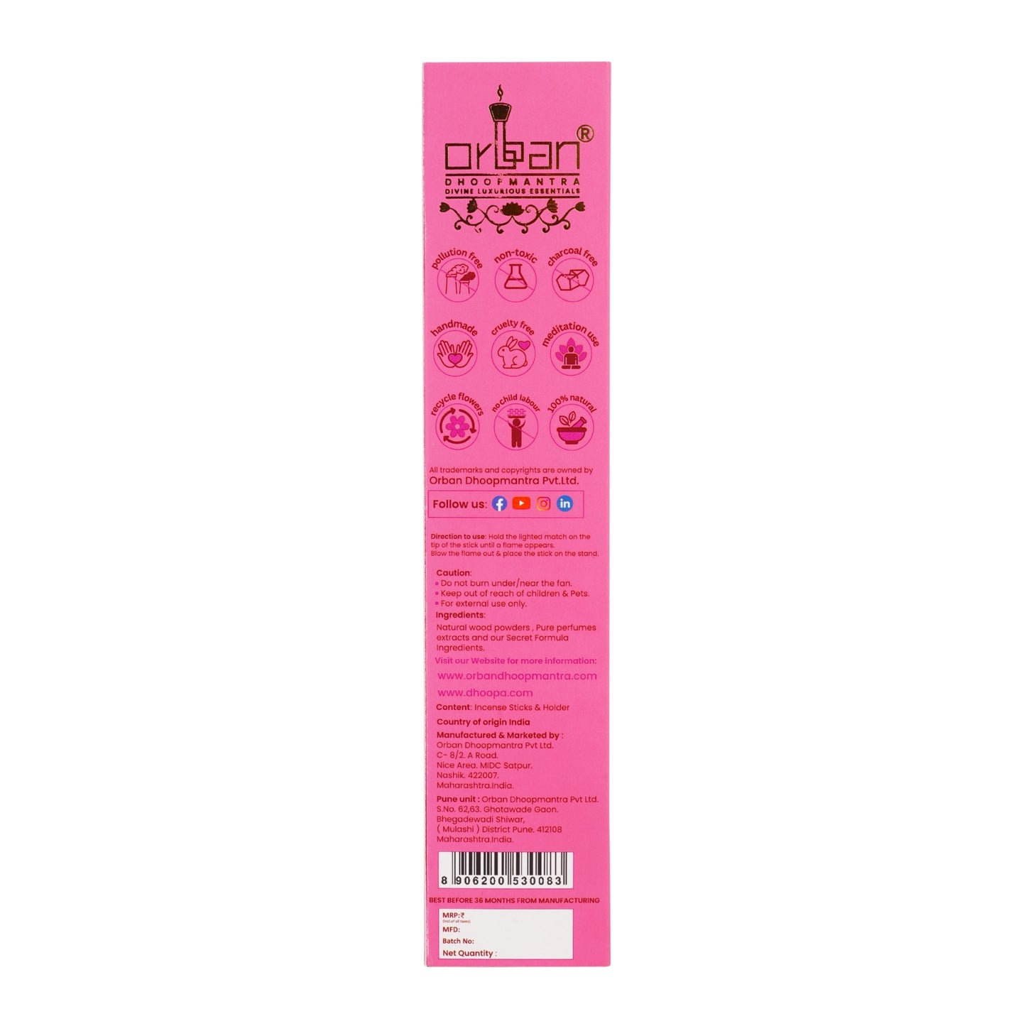 - DHOOPA By ORBAN - Classic Bambooless Incense Sticks | Eco-Friendly , Devotional Incense For Puja ,Meditation,Relaxation | Lotus Fragrance | With Incense Sticks Stand