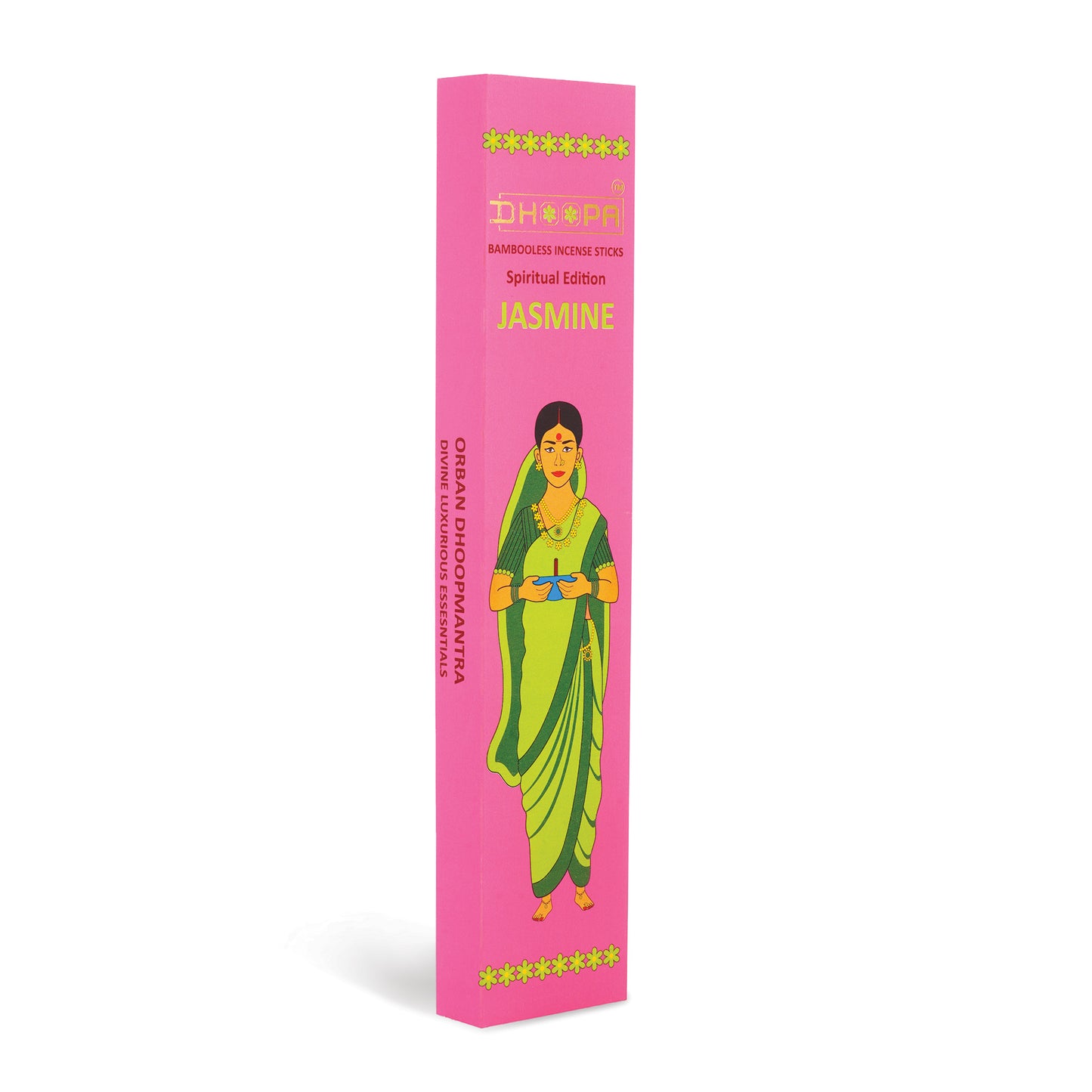 DHOOPA By ORBAN - Classic Bambooless Incense Sticks | Natural Incense, Handcrafted Aroma  | Jasmine Fragrance | With Incense Sticks Stand
