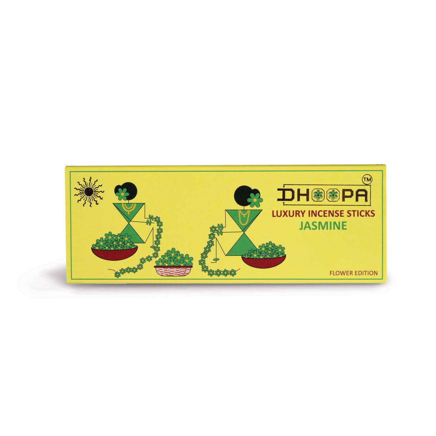 DHOOPA By ORBAN – Luxury Flower Edition Long Incense Sticks | Luxury Herbal Incense for Pooja & Relaxation |Jasmine Fragrance | With bookmark and Stand