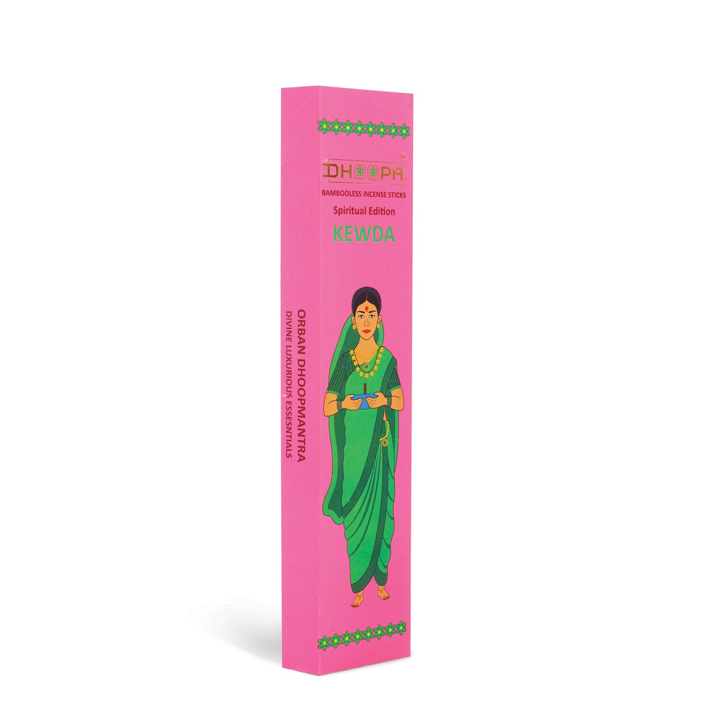 DHOOPA By ORBAN - Classic Bambooless Incense Sticks | Long-Lasting & Charcoal-Free ,Perfect  For Pooja | Kewda Fragrance With Incense Sticks Stand
