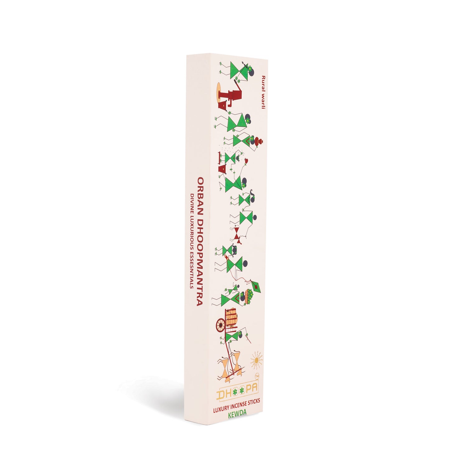 DHOOPA by ORBAN - Warli Luxury Incense Sticks | Purifies Air & Aura Naturally | Kewda Fragrance | with Bookmark and Premium Sticks Stand