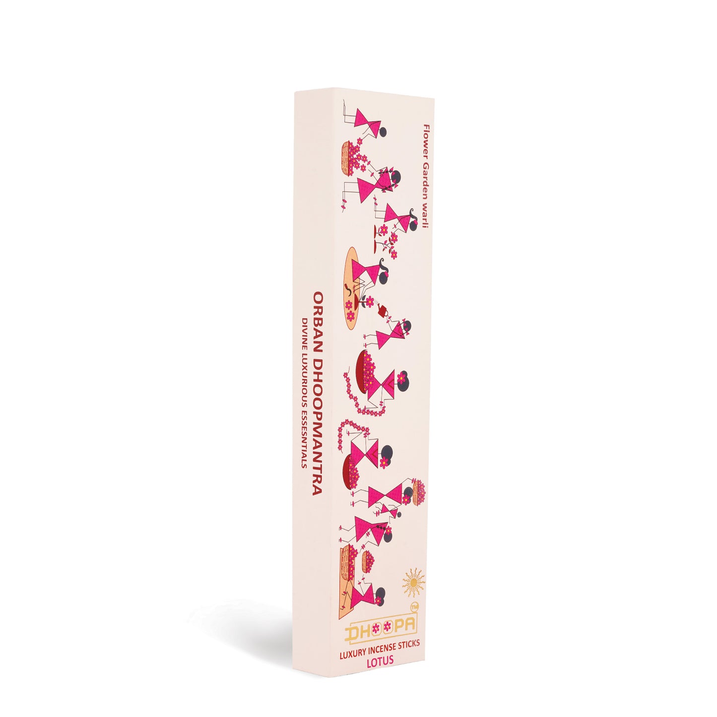 DHOOPA by ORBAN - Warli Luxury Incense Sticks | for Puja & Relaxation | Natural Lotus Fragrance | with Bookmark and Premium Incense Stand