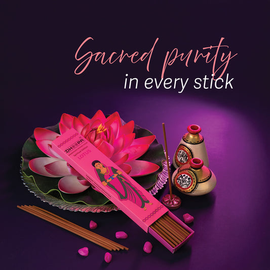 - DHOOPA By ORBAN - Classic Bambooless Incense Sticks | Eco-Friendly , Devotional Incense For Puja ,Meditation,Relaxation | Lotus Fragrance | With Incense Sticks Stand