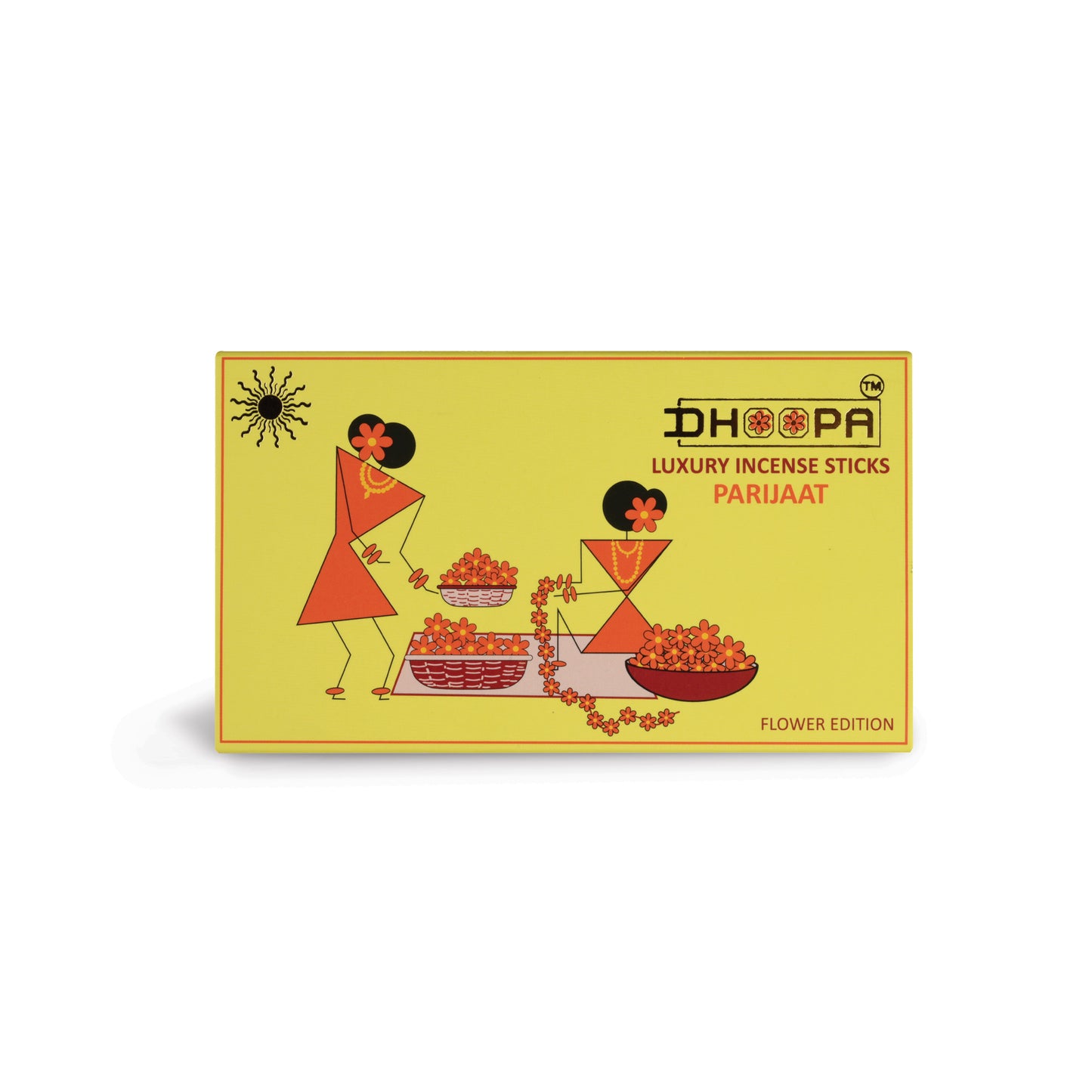 DHOOPA By ORBAN | Luxury Big Flower Edition Incense Sticks | Perfect for Prayer, Yoga, & Peaceful Living | Parijaat Fragrance | With bookmark and Stand