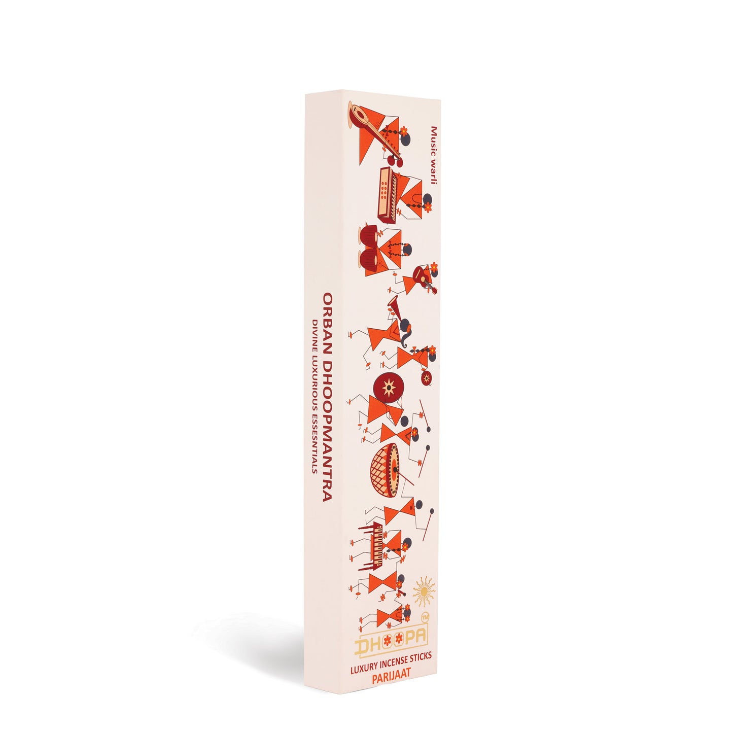 DHOOPA by ORBAN - Warli Luxury Incense Sticks | Positive Energy for puja,Yoga & Meditation | with Bookmark and Premium Stand | Parijaat Fragrance