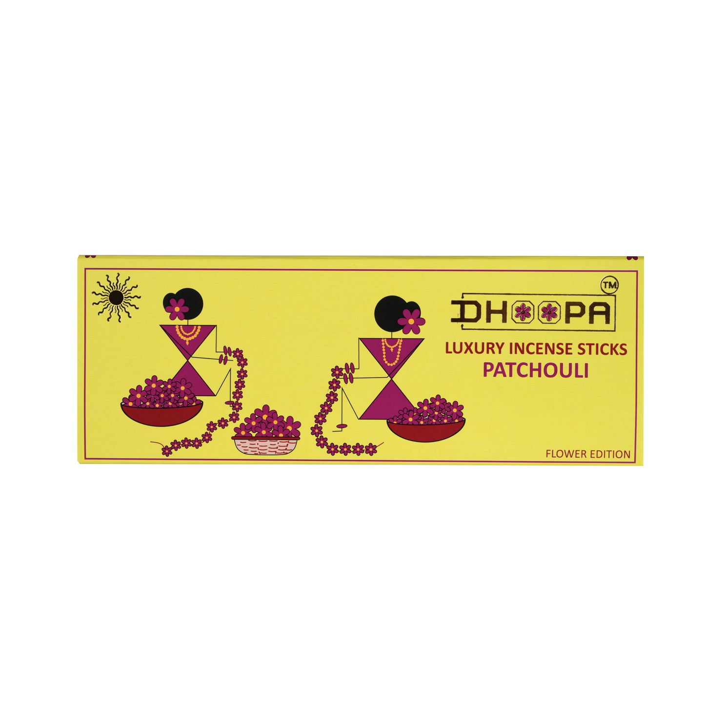 DHOOPA By ORBAN | Luxury Flower Edition Long Incense Sticks | Herbal Aroma for a Peaceful Atmosphere, Perfect For Pooja & Relaxation | Patchouli Fragrance | With bookmark and Stand