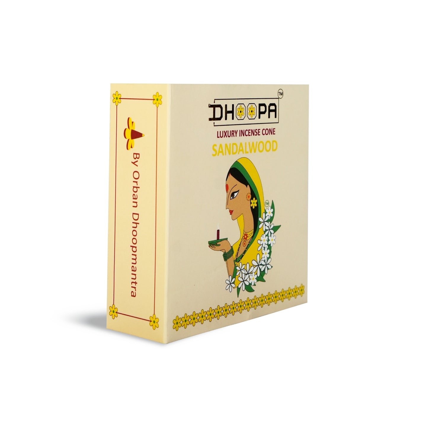 DHOOPA by ORBAN Deluxe Incense Cone | Natural & Long-Lasting | Best for Meditation, Yoga & Prayer | Sandalwood Fragrance with Stand and Warli Art Bookmark