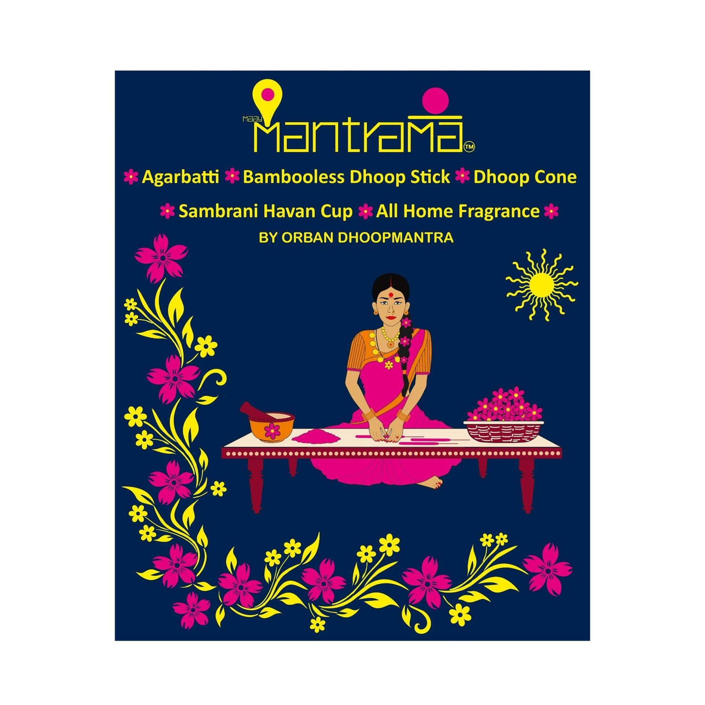 MAAY MANTRAMA By ORBAN – Royal Luxury Incense Stick | Perfect for Pooja, Meditation & Peaceful Vibes |Lotus Fragrance | With Incense Stand & BookMark