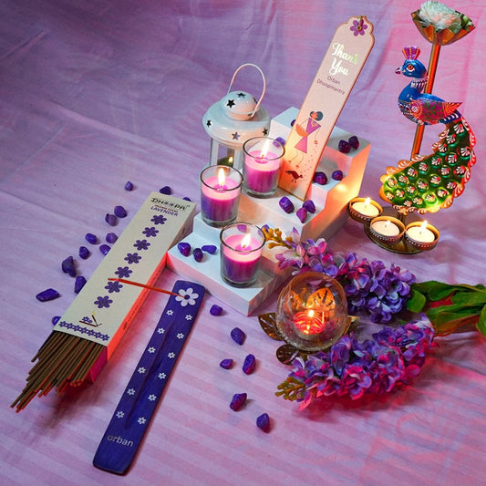 DHOOPA by ORBAN Deluxe 7 Chakra Incense Stick | Spiritual & Soothing Aroma | for Daily Rituals & Yoga | Lavender Fragrance | with Premium Stand & Bookmark