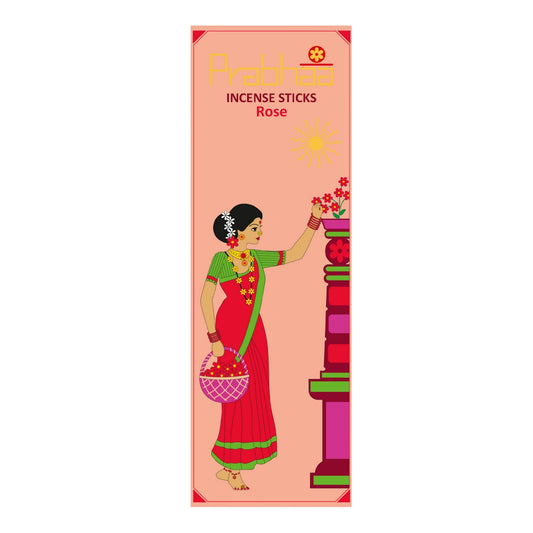 PRABHAA  By ORBAN |Luxury Incense Stick| Devotional & Calming Aroma for Daily Use|Rose Fragrance |With Free Incense Sticks Stand