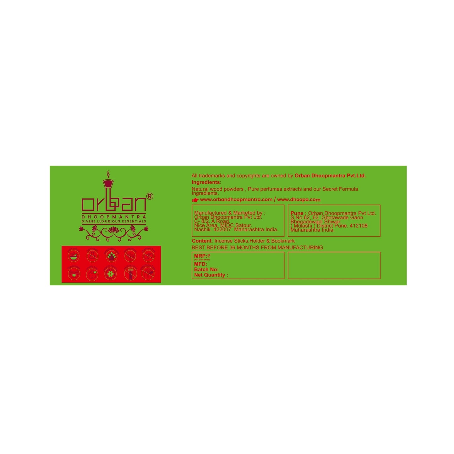 MAAY MANTRAMA By ORBAN |Luxury Incense Stick|for Puja, Meditation, Relaxation & Home |Jasmine Fragrance |With Free Incense Sticks Stand