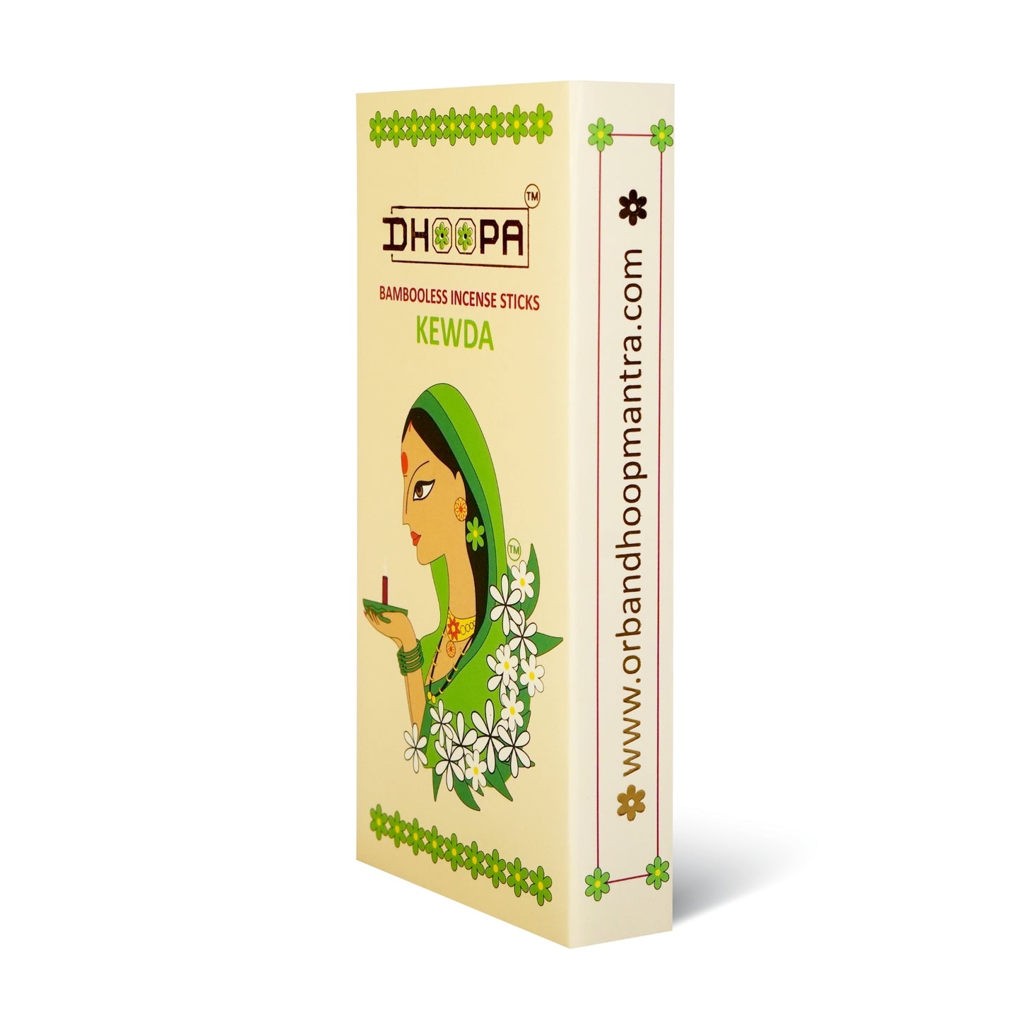 DHOOPA by ORBAN Deluxe Incense Dhoop Sticks | Create Calm & Positivity|Ideal for Pooja, Yoga & Daily Rituals |Kewda Fragrance | with Stand & Bookmark