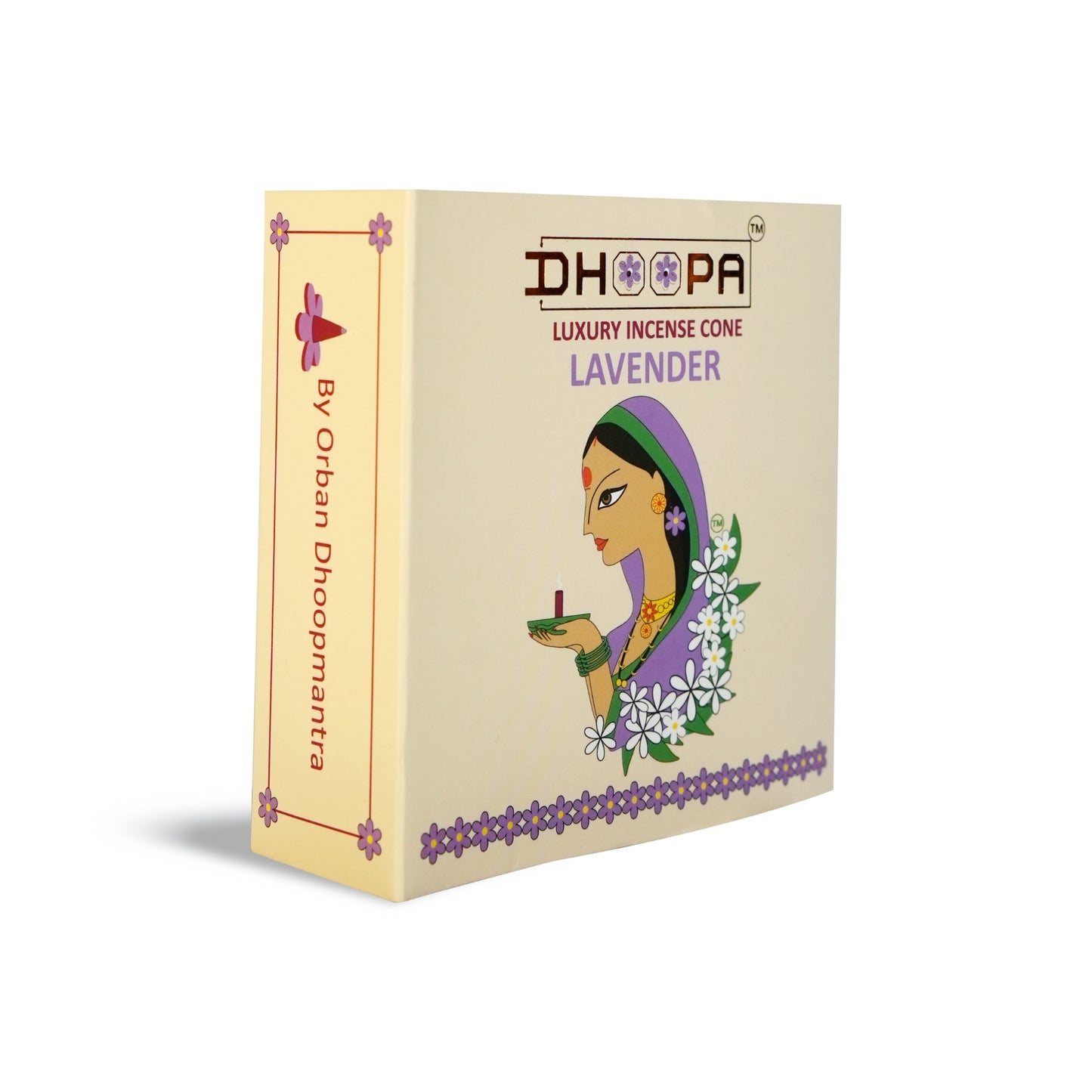 DHOOPA by ORBAN Deluxe Incense Cone | Create a Divine Aura | Ideal for Pooja & Meditation | Pure Lavender Fragrance | with Stand and Warli Art Bookmark
