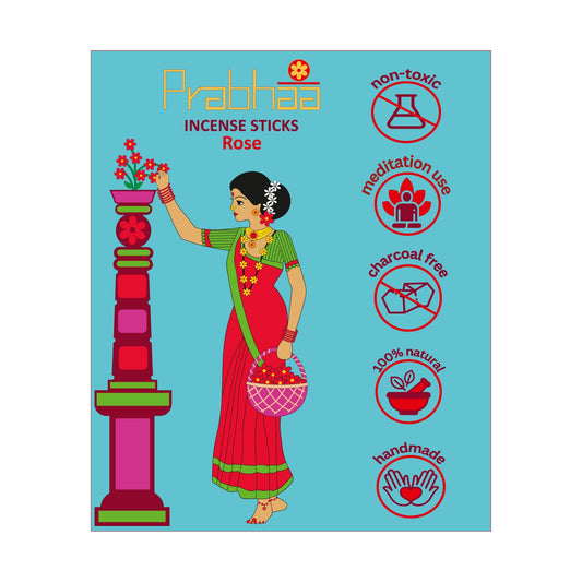 PRABHAA  By ORBAN |Luxury Incense Stick| Devotional & Calming Aroma for Daily Use|Rose Fragrance |With Free Incense Sticks Stand