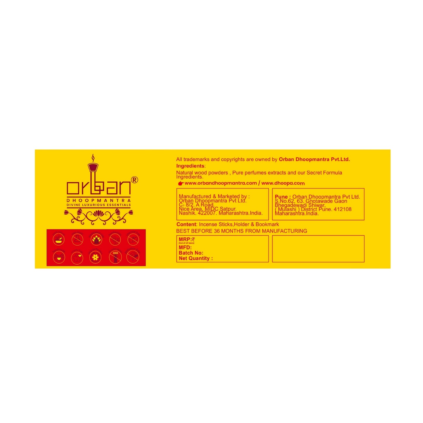 MAAY MANTRAMA By ORBAN |Luxury Incense Stick|Perfect for Puja, Temple, Spiritual & Relaxation |Rose Fragrance |With Free Incense Sticks Stand