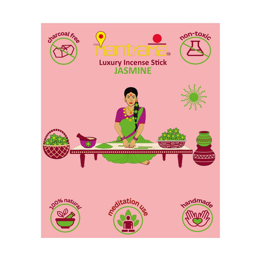 MAAY MANTRAMA By ORBAN |Luxury Incense Stick|for Puja, Meditation, Relaxation & Home |Jasmine Fragrance |With Free Incense Sticks Stand