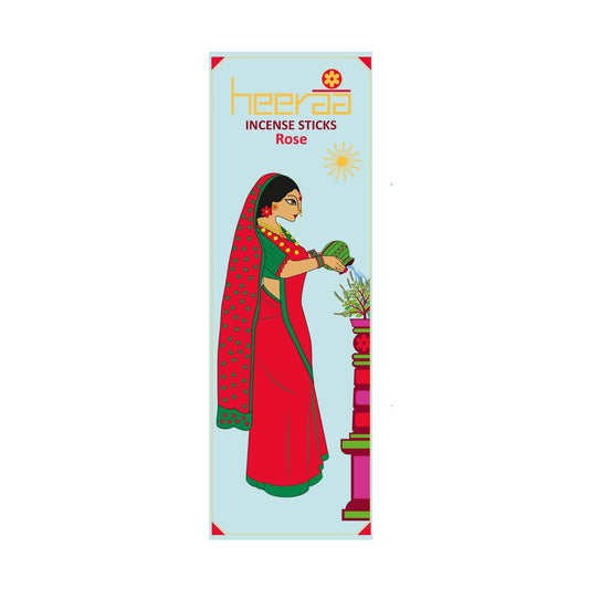 HEERAA  By ORBAN |Luxury Incense Stick| Devotional & Calming Aroma for Daily Use|Rose Fragrance |With Free Incense Sticks Stand
